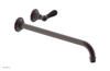 JAMESTOWN Single Handle Wall Lavatory Set - 14" Spout with "Black" Accents 165-16-14