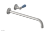 JAMESTOWN Single Handle Wall Lavatory Set - 14" Spout with "Light blue" Accents 165-16-14