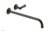 JAMESTOWN Single Handle Wall Lavatory Set - 14" Spout with "Light blue" Accents 165-16-14