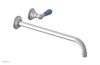 JAMESTOWN Single Handle Wall Lavatory Set - 14" Spout with "Light blue" Accents 165-16-14
