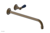 JAMESTOWN Single Handle Wall Lavatory Set - 14" Spout with "Navy Blue" Accents 165-16-14