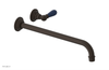 JAMESTOWN Single Handle Wall Lavatory Set - 14" Spout with "Navy Blue" Accents 165-16-14
