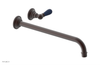 JAMESTOWN Single Handle Wall Lavatory Set - 14" Spout with "Navy Blue" Accents 165-16-14