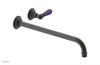 JAMESTOWN Single Handle Wall Lavatory Set - 14" Spout with "Purple" Accents 165-16-14