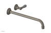 JAMESTOWN Single Handle Wall Lavatory Set - 14" Spout with "Grey" Accents 165-16-14