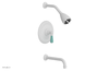 JAMESTOWN - Pressure Balance Tub & Shower Set - Lever Handle with "Turqoise" Accents 165-27