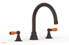 JAMESTOWN - Deck Tub Set - Lever Handles with "Orange" Accents 165-41