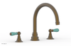 JAMESTOWN - Deck Tub Set - Lever Handles with "Turqoise" Accents 165-41
