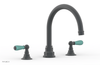 JAMESTOWN - Deck Tub Set - Lever Handles with "Turqoise" Accents 165-41