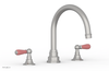 JAMESTOWN - Deck Tub Set - Lever Handles with "Pink" Accents 165-41