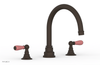 JAMESTOWN - Deck Tub Set - Lever Handles with "Pink" Accents 165-41
