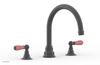 JAMESTOWN - Deck Tub Set - Lever Handles with "Pink" Accents 165-41
