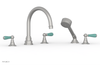 JAMESTOWN - Deck Tub Set with Hand Shower - Lever Handles with "Turqoise" Accents 165-49