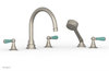JAMESTOWN - Deck Tub Set with Hand Shower - Lever Handles with "Turqoise" Accents 165-49