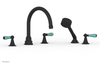 JAMESTOWN - Deck Tub Set with Hand Shower - Lever Handles with "Turqoise" Accents 165-49