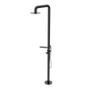 Rubinet Pressure Balance Outdoor Shower with Hand Held Shower & 10" Shower Head (with shelf) - 304 Stainless Steel Black