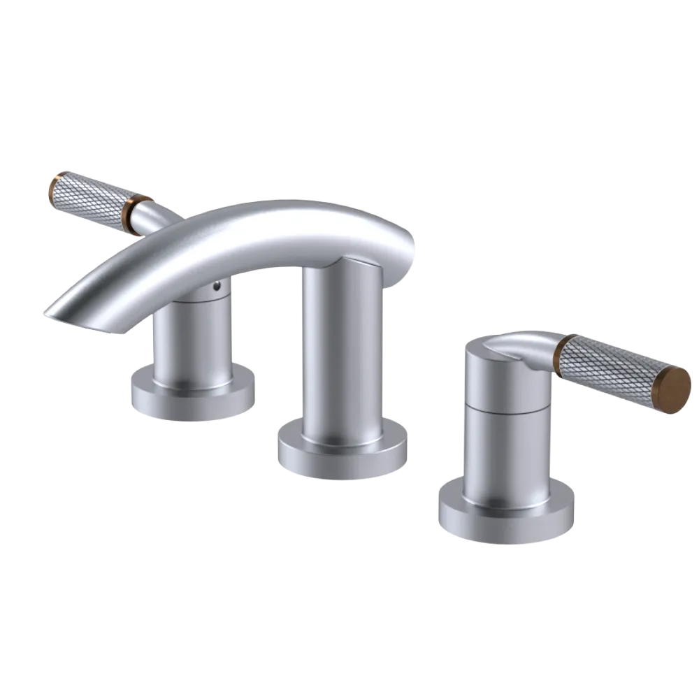 Rubinet Widespread Lav. Set. (less drain) Satin Chrome