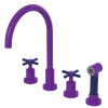 Rubinet Widespread Kitchen Set with LaSalle Spout with Hand Spray Purple Haze