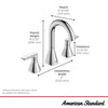 American Standard Aspirations® 8-Inch Widespread 2-Handle Bathroom Faucet 1.2gpm/4.5 L/min With Lever Handles
