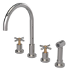 Rubinet Widespread Kitchen Set with LaSalle Spout with Hand Spray Polished Nickel