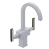 Rubinet Single Hole Dual Handle Lav. Set. (less drain) White