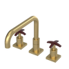 Rubinet Widespread Kitchen Set with Genesis Spout Satin Brass