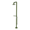 Rubinet Pressure Balance Outdoor Shower with Foot Rinse & 10" Shower Head (with shelf) - 304 Stainless Steel Green Envy