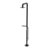 Rubinet Pressure Balance Outdoor Shower with Foot Rinse & 10" Shower Head (with shelf) - 304 Stainless Steel Black