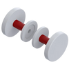 Rubinet Shower Door Knob (set) White