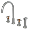 Rubinet Widespread Kitchen Set with LaSalle Spout with Hand Spray Satin Nickel