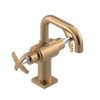 Rubinet Single Hole Dual Handle Lav. Set. with Genesis spout (less drain) Satin Gold