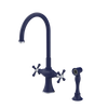 Rubinet Two Handle Single Hole Kitchen Set with Hand Spray Midnight Blue