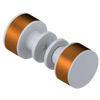 Rubinet Shower Door Knob (set) White