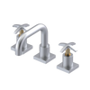 Rubinet Widespread Lav. Set. with Genesis spout (less drain) Satin Chrome