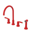 Rubinet Widespread Kitchen Set with Hand Spray Red