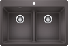 Blanco  LIVEN 33 Equal Double Low Divide Silgranit Kitchen Sinks