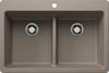 Blanco  LIVEN 33 Equal Double Low Divide Silgranit Kitchen Sinks