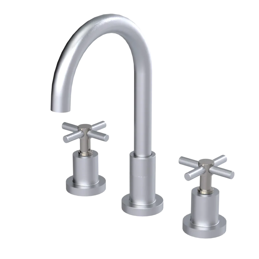 Rubinet Widespread Kitchen Set with LaSalle Spout Satin Chrome