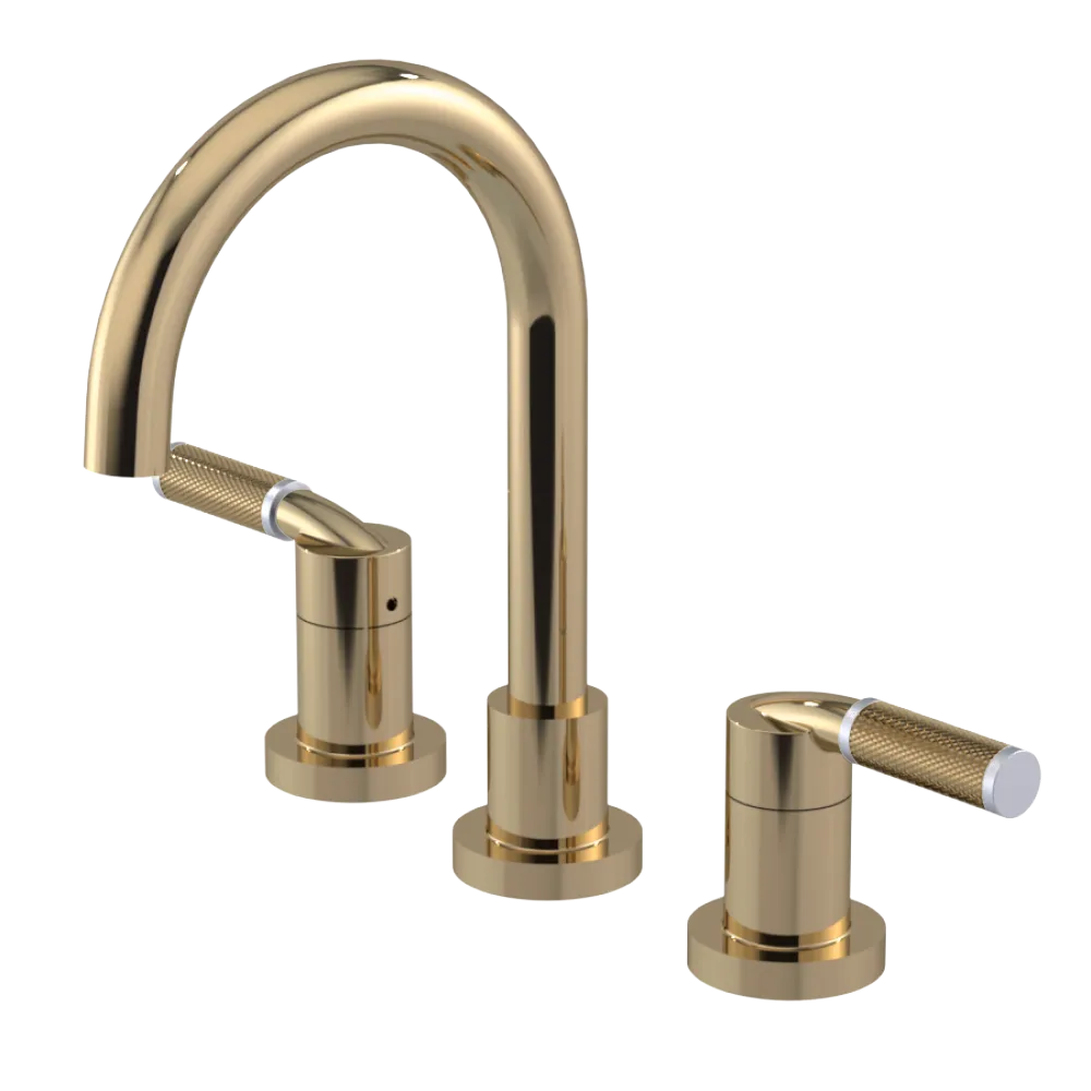 Rubinet Widespread Lav. Set. (less drain) Gold