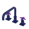 Rubinet Widespread Kitchen Set with Genesis Spout Midnight Blue