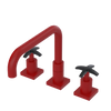 Rubinet Widespread Kitchen Set with Genesis Spout Maroon