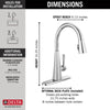 Delta Lenta Single-Handle Pull-Down Kitchen Faucet - Golzar Home
