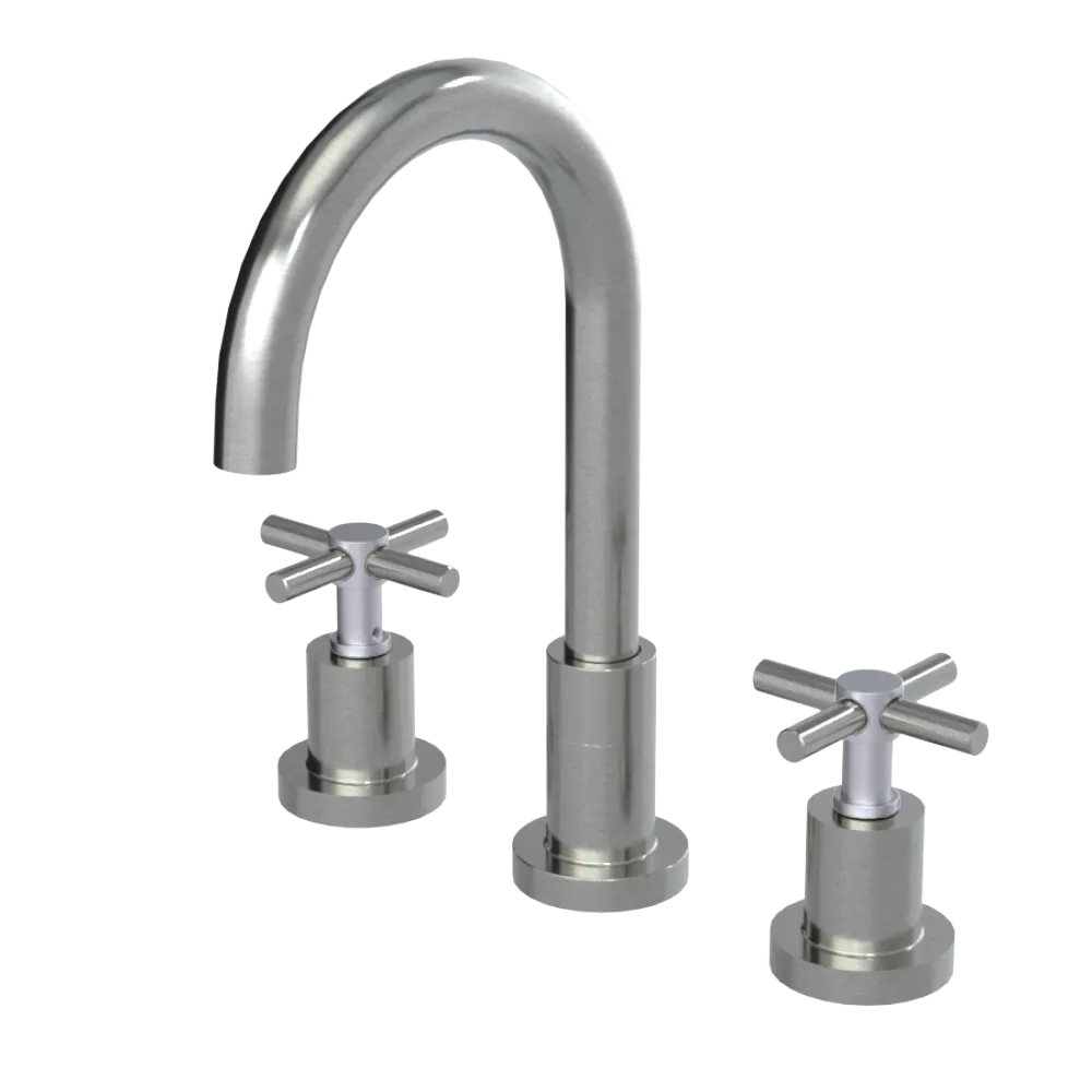 Rubinet Widespread Kitchen Set with LaSalle Spout Satin Nickel