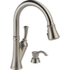 Savile Single Handle Pull-down Kitchen Faucet With Soap Dispenser A - Stainless Steel