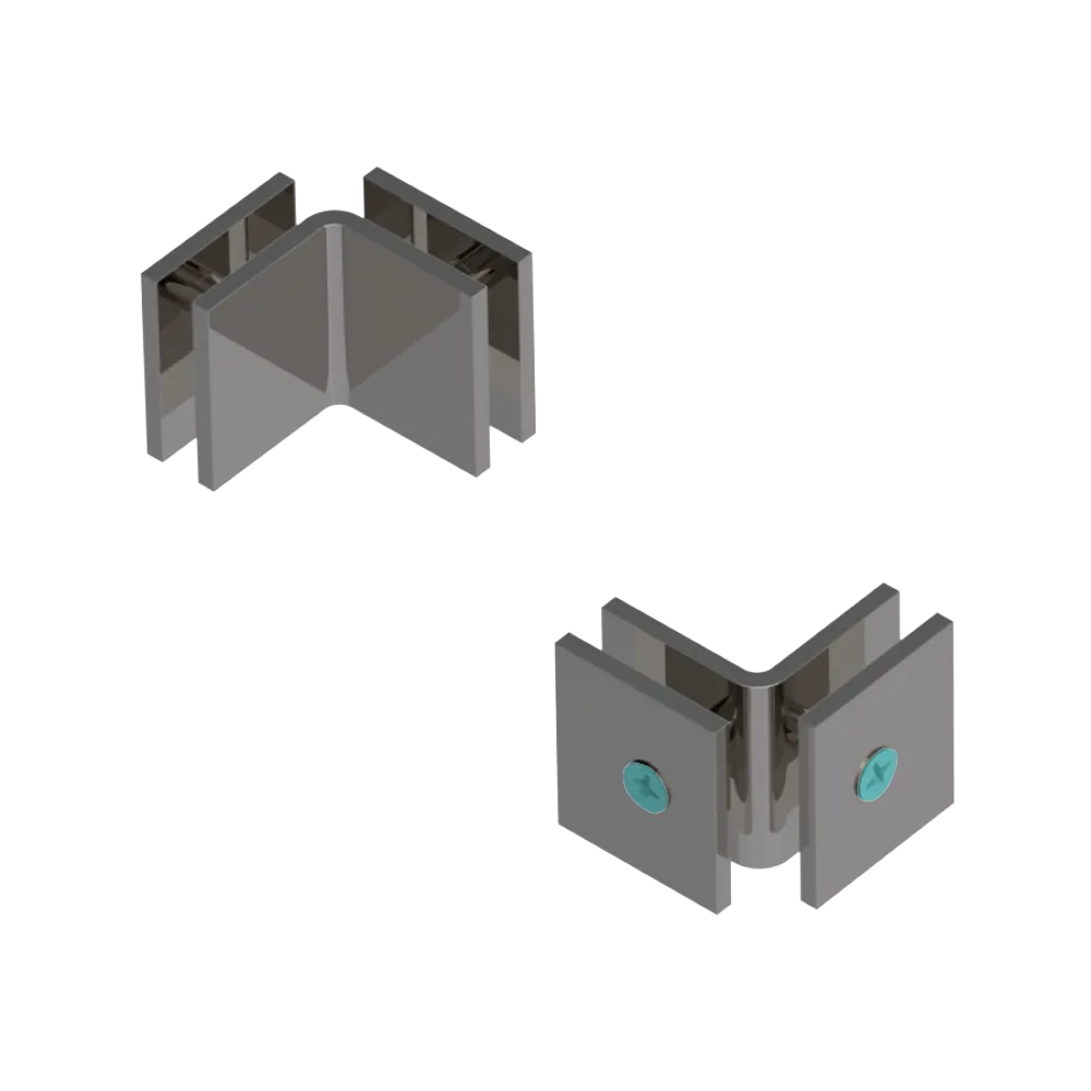 Rubinet 90 Glass to Glass Open Face Polished Nickel