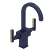Rubinet Single Hole Dual Handle Lav. Set. (less drain) Midnight Blue