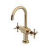 Rubinet Single Hole Dual Handle Lav. Set with LaSalle Spout (less drain) Gold