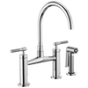 Brizo Bridge Faucet With Arc Spout And Knurled Handle