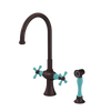 Rubinet Two Handle Single Hole Kitchen Set with Hand Spray Oil Rubbed Bronze