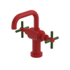 Rubinet Single Hole Dual Handle Lav. Set. (less drain) Red